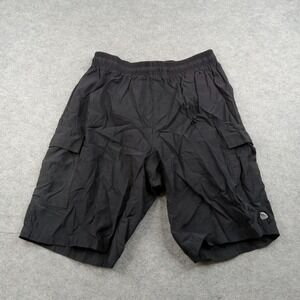 Leaf Shorts Mens 32 Black Nylon Cargo Elastic Waist Lightweight Relaxed‎ USA